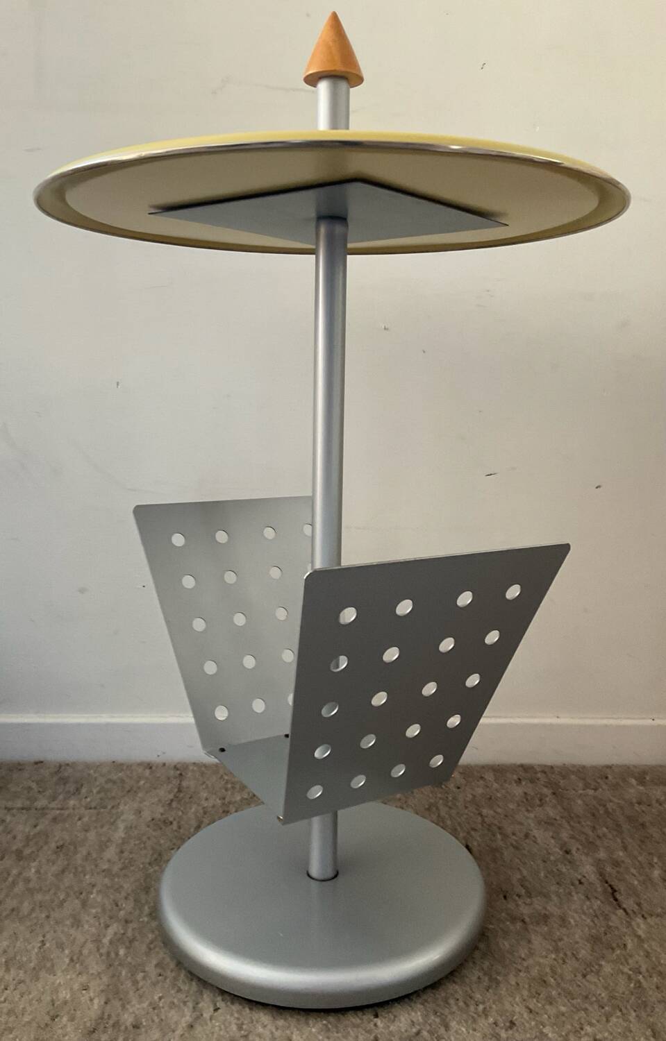 Post-Modern metal side table from the 1980s