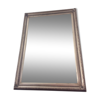 Bevelled mirror in silver wood 75x105cm