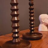 Pair of brutalist 40s lamps