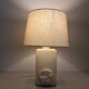 French sculpture lamp in white stone, 60s