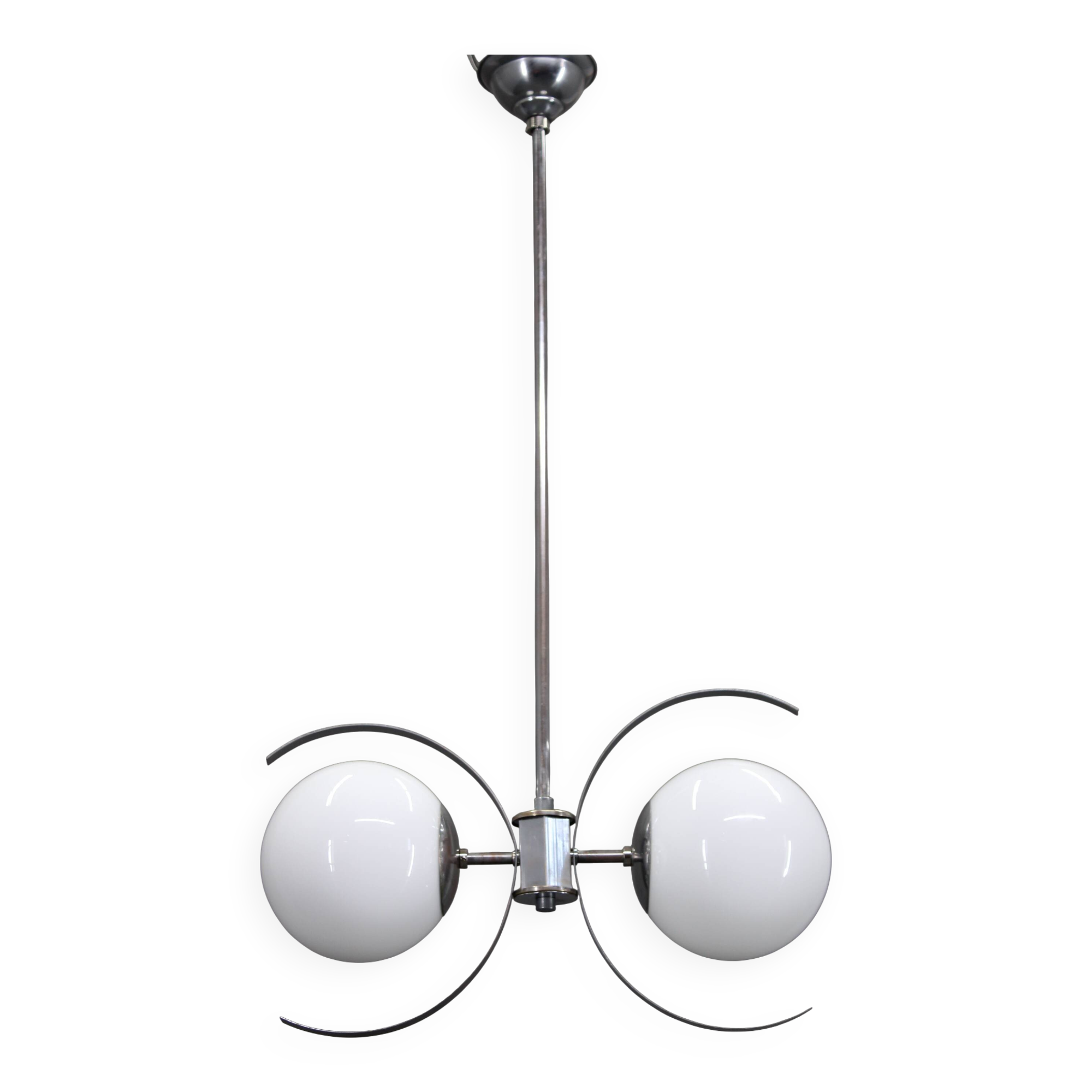 1940s Bauhaus Chandelier, Czechoslovakia