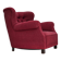 1950s, Danish relax armchair, red furniture fabric, ash wood legs.