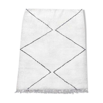 Tapis berbère marocain noir et blanc