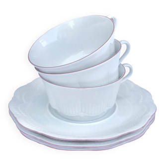Set de 3 tasses à thé en porcelaine blanche Schirnding Bavaria