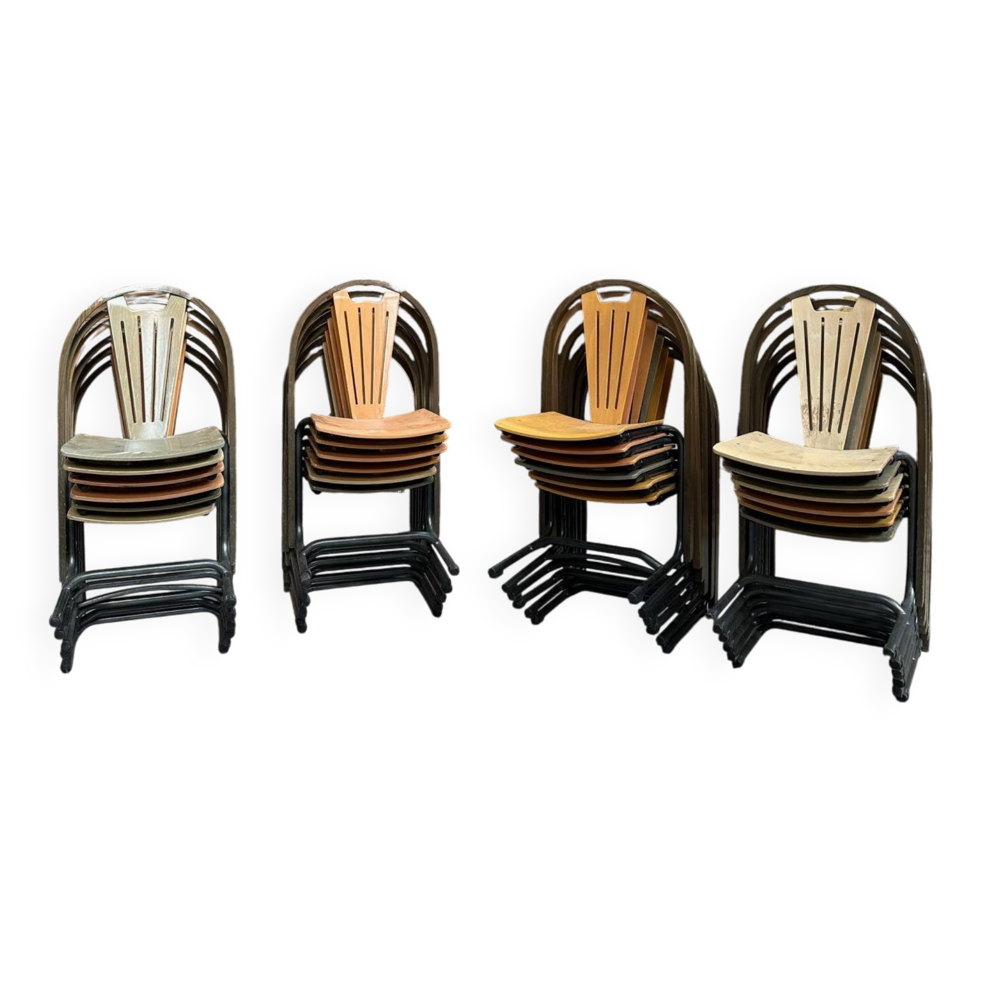 Set of 24 Baumann chairs from the 80s