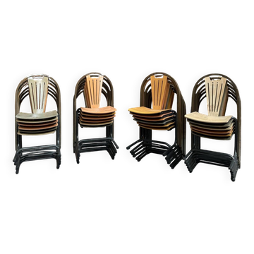 Set of 24 Baumann chairs from the 80s