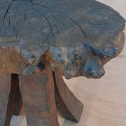 Brutalist oak stool