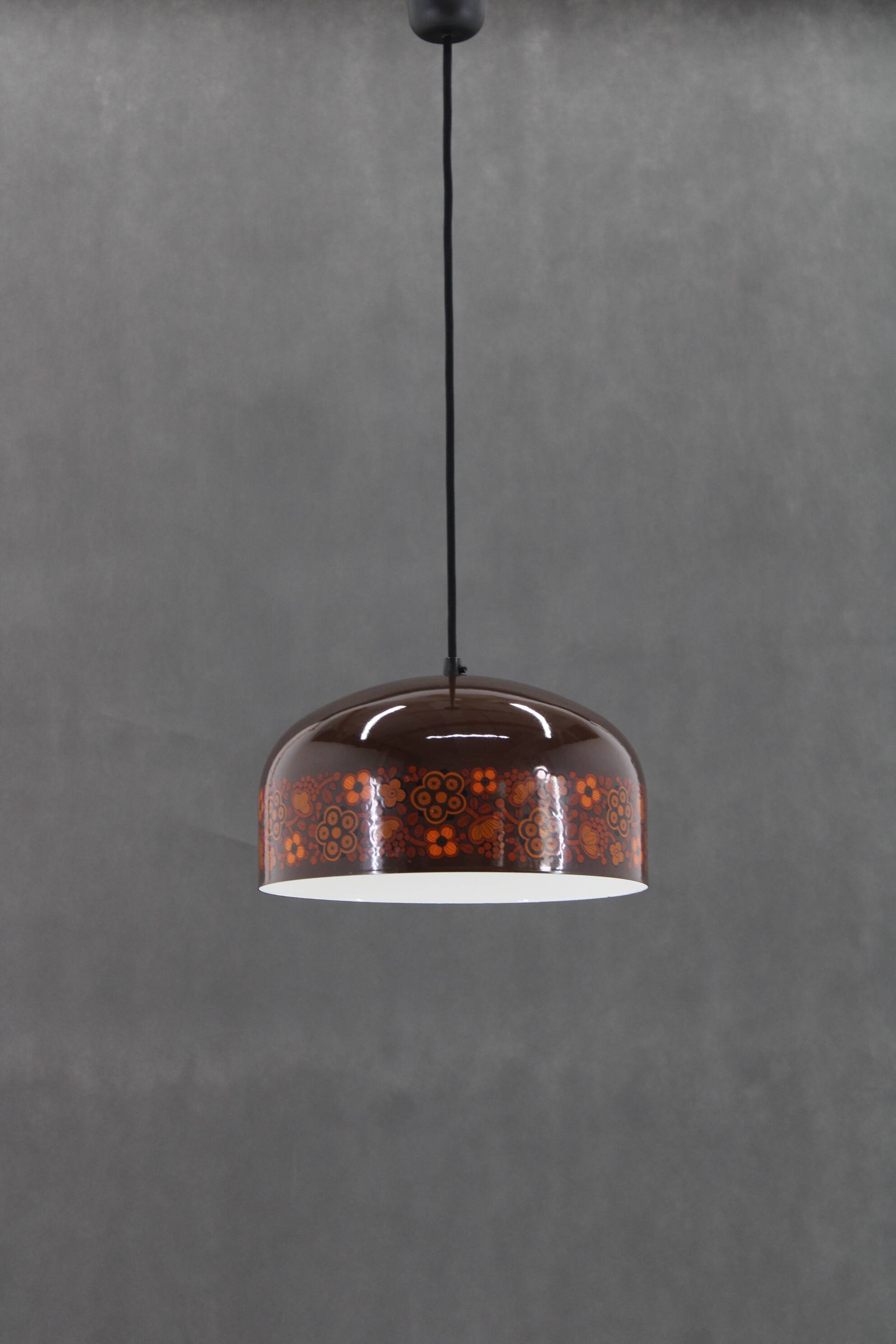 1970s Pendant Lamp with Floral Motiv, Czechoslovakia