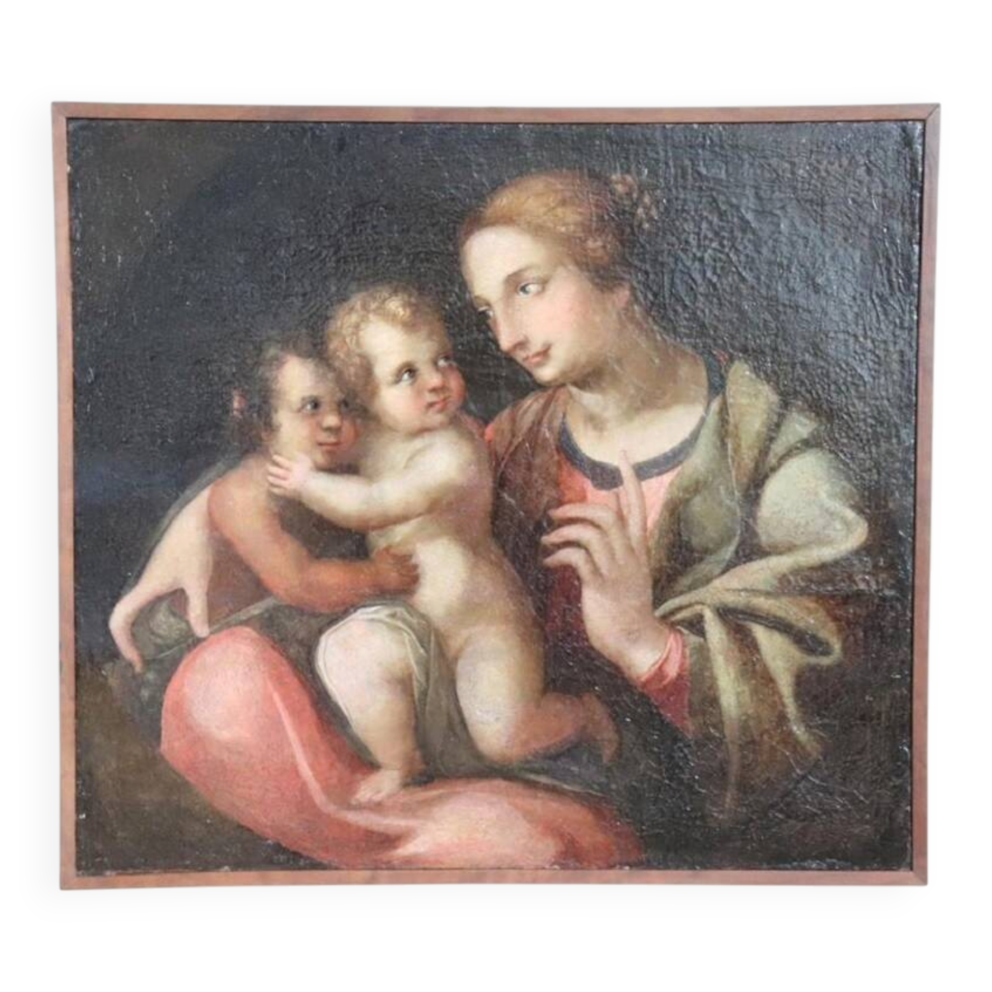 Antique Religious Oil Painting On Canvas, Italy, 18th Century