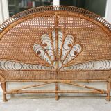 Emmanuelle peacock rattan and cane headboard 1960
