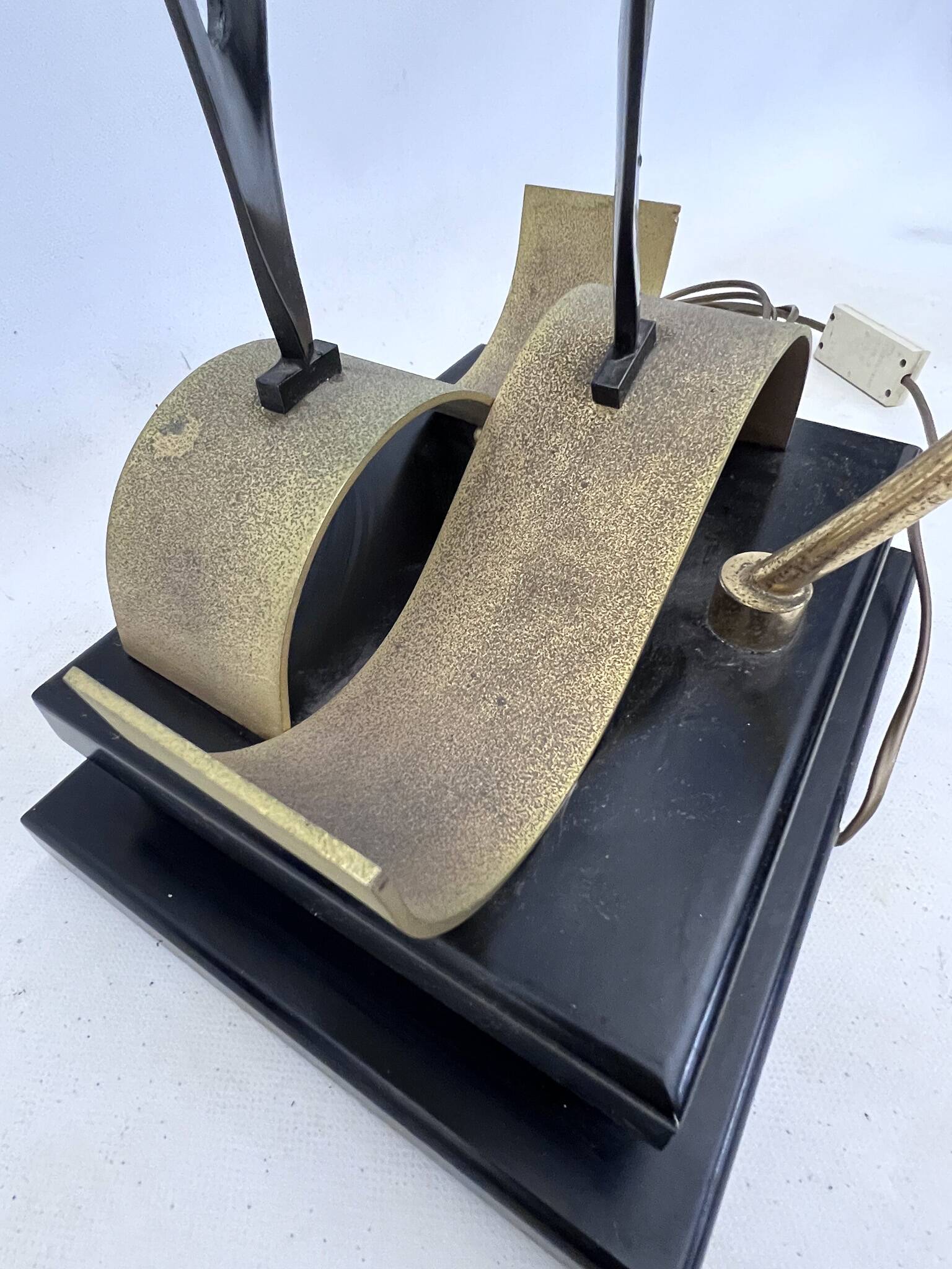 Lanciotto Galeotti, Midcentury Gold-Plated Italian Lamp by L'Originale, 197