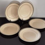 Set of semi-hollow ceramic plates from St Amand