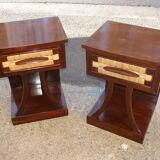 Pair of mahogany nightstands and mulching manufacturing Mexico in 1959