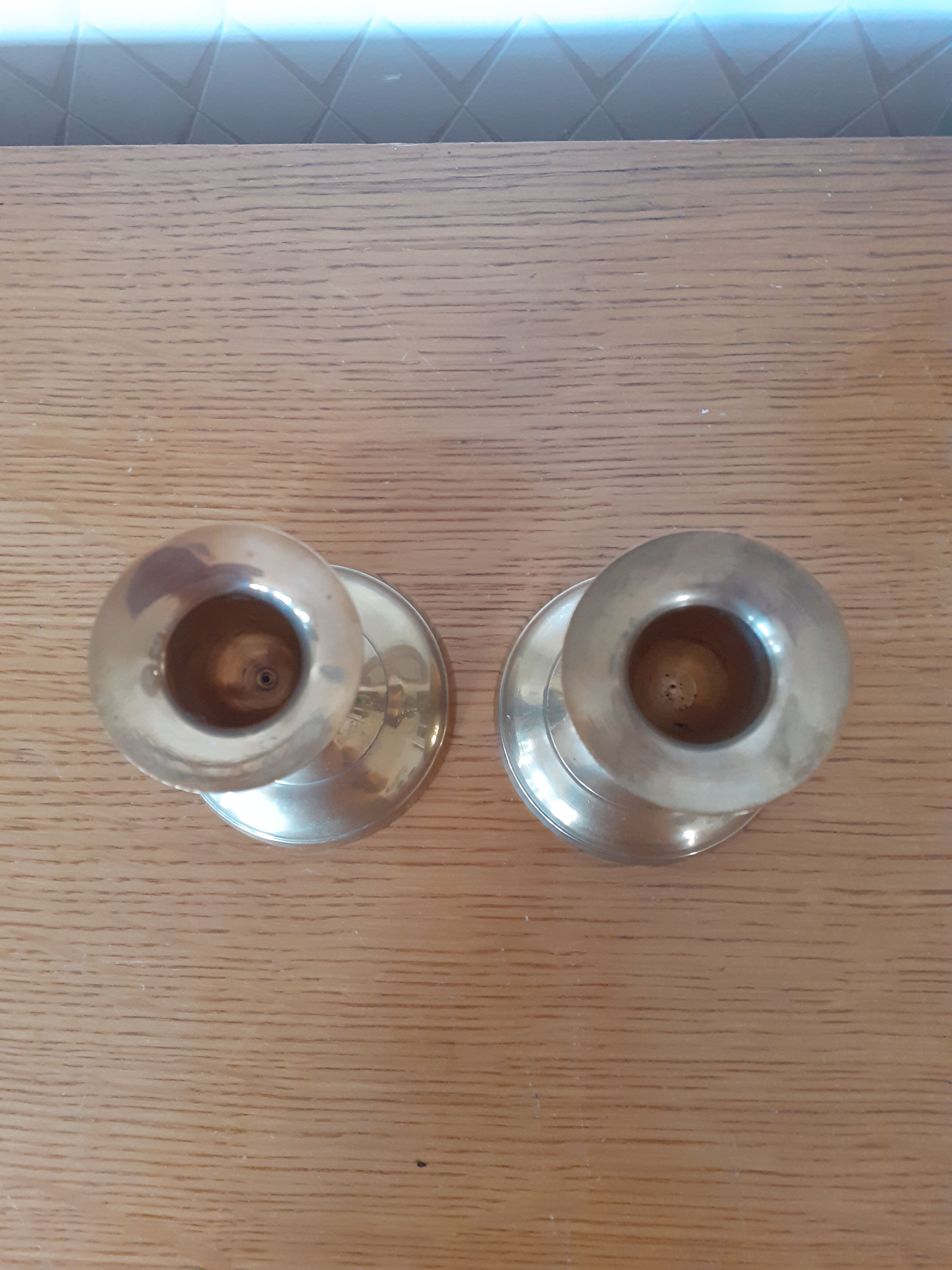 Pair of brass candle holders