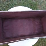 Trunk in leather and zinc