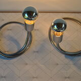 Snake model lamps pair by Gepo ,1970