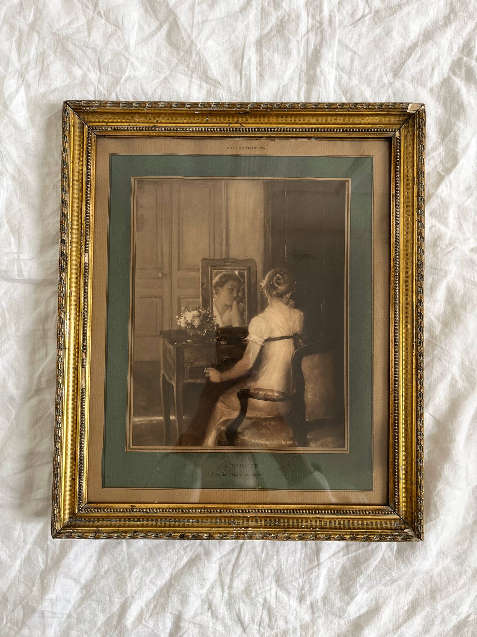 Framed old photograph, reproduction of a work by Jules Alexis Muenier