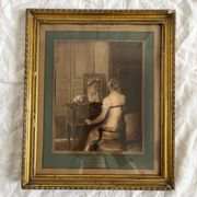 Framed old photograph, reproduction of a work by Jules Alexis Muenier