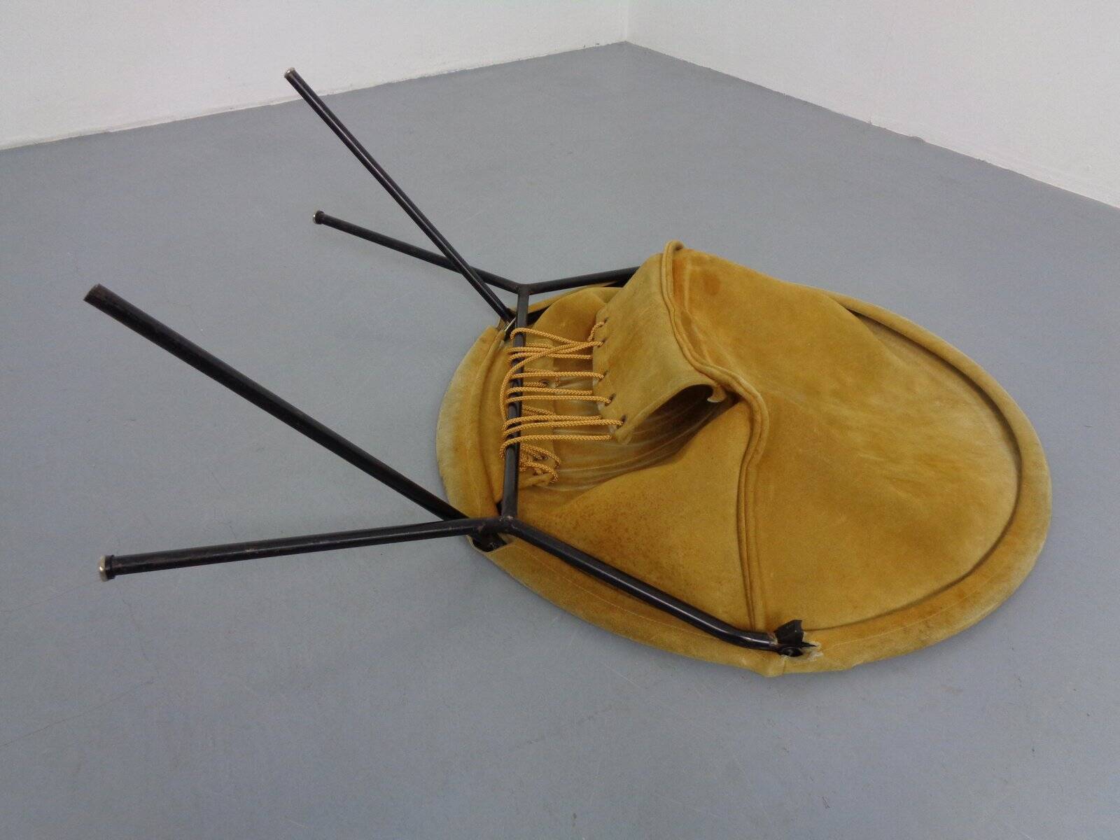 Danish Suede Folding Balloon Chair by Hans Olsen for Lea, 1960s