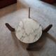 Table basse bois marbre et verre par Hugues Poignant