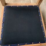 Vintage wooden and navy chair