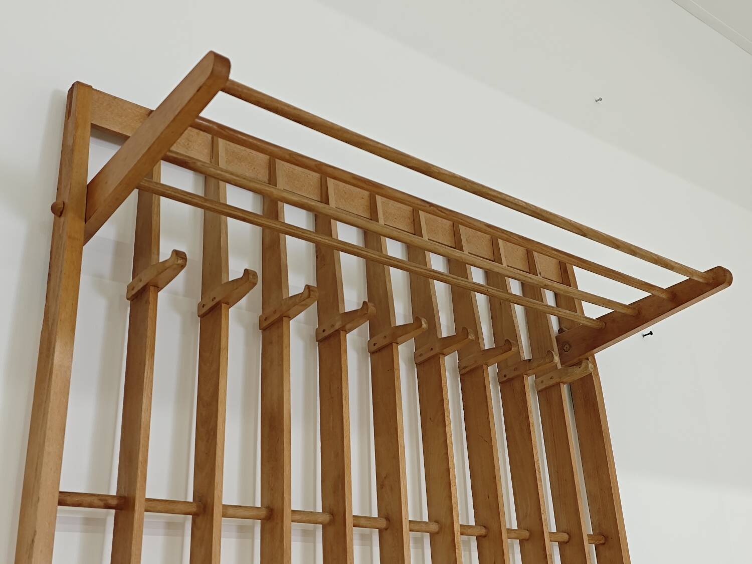 Wooden wall coat rack by Krasna Jizba