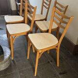 Chaises Baumann Bistrot Vintage Skaï Blanc