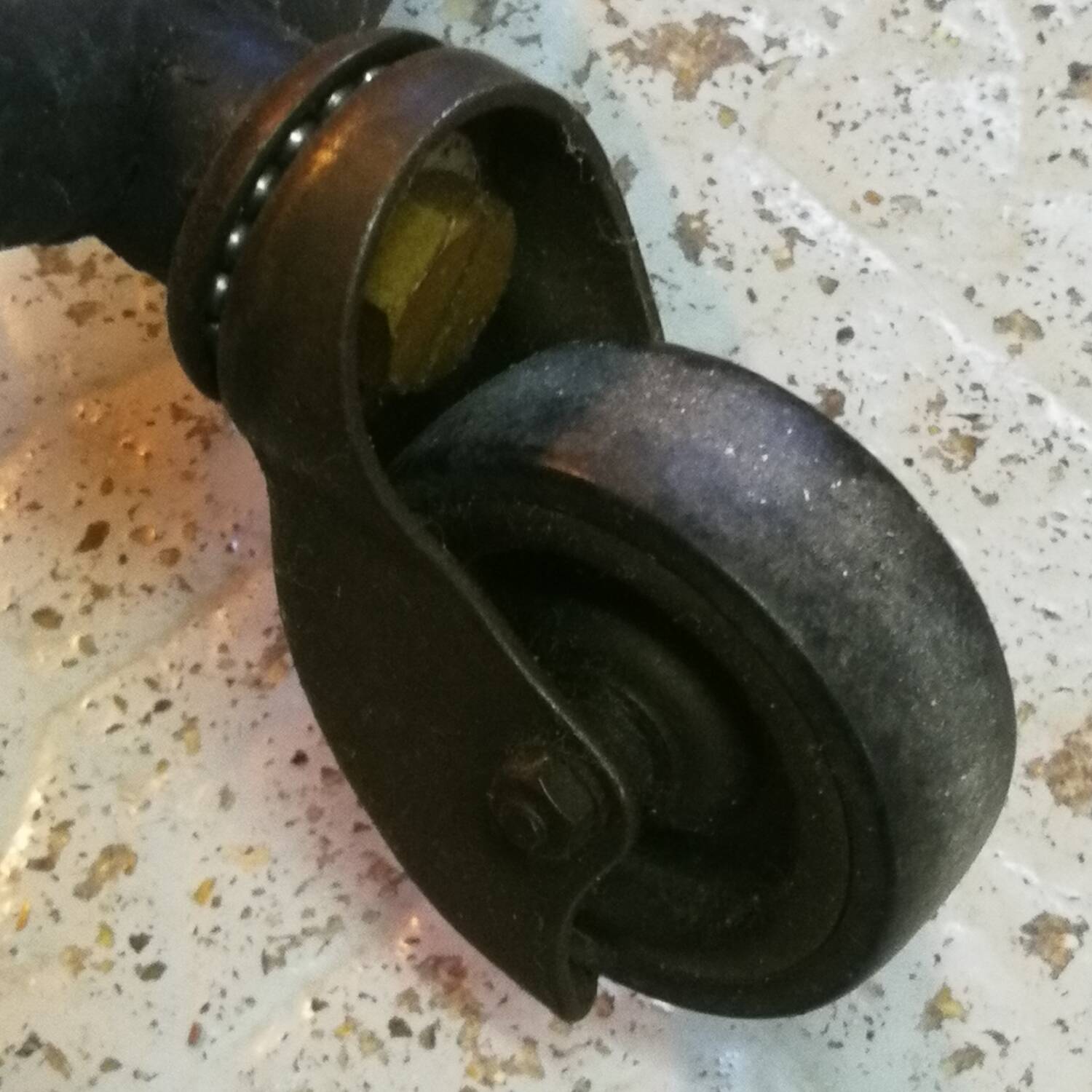 Vintage 50s trolley on wheels in tube and wooden top