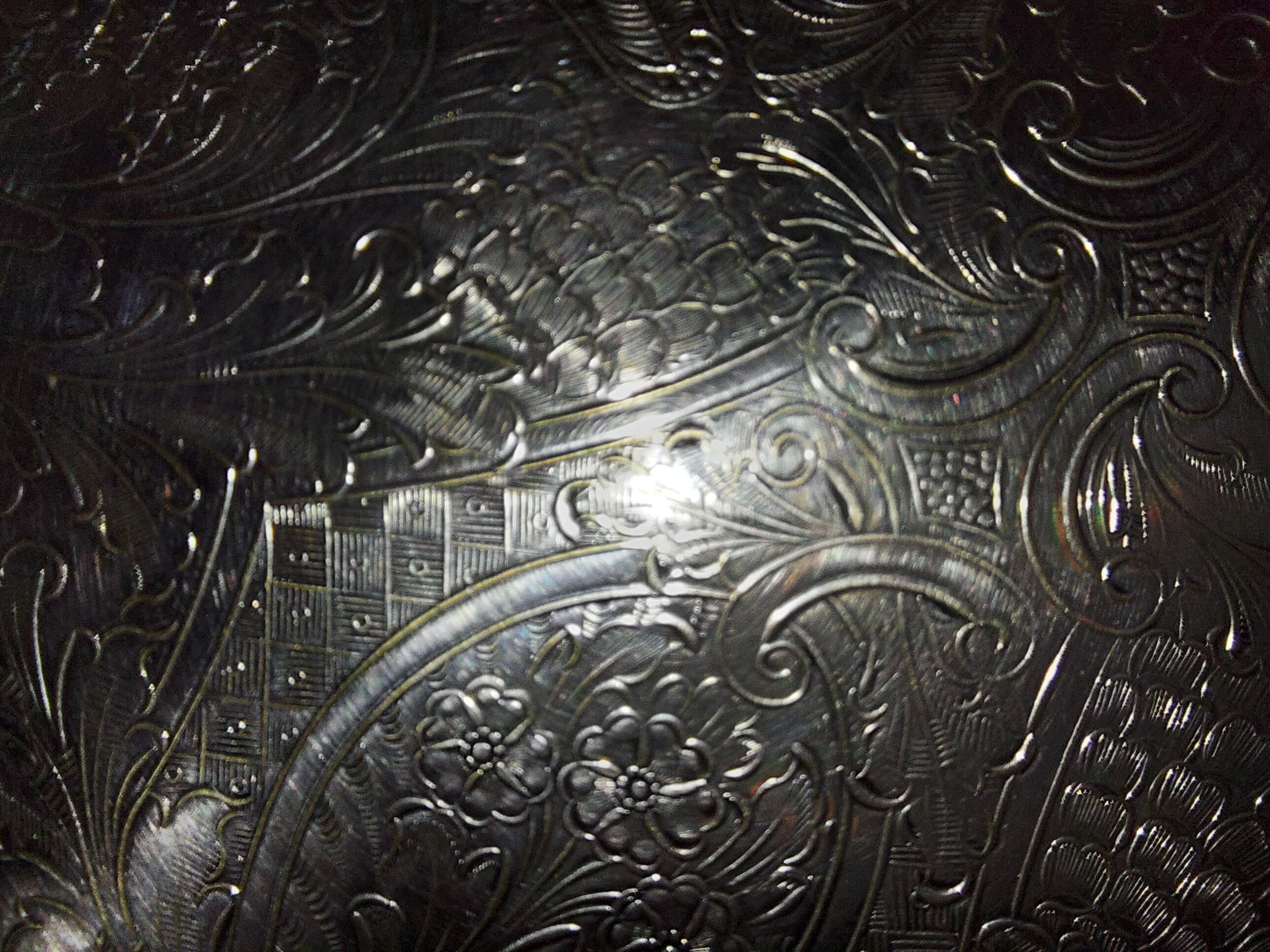 Large english silver metal tray