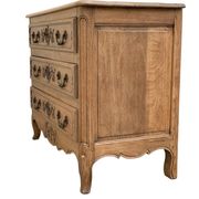 Louis XV style chest of drawers, solid raw oak, 1920.