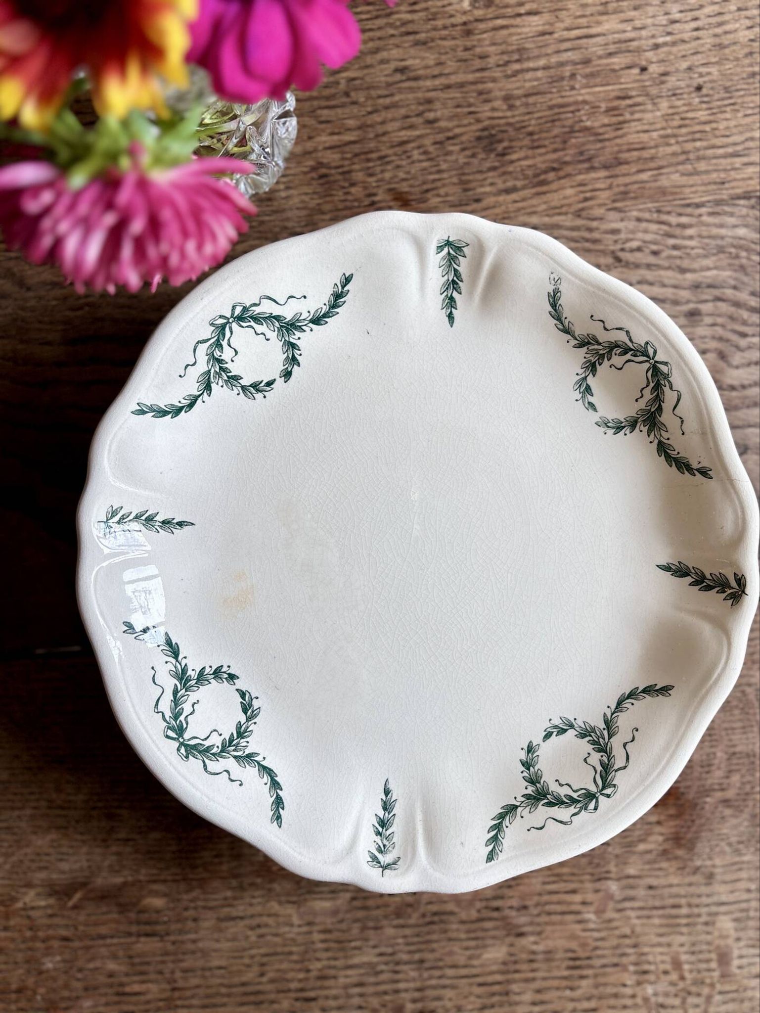 Compotier ou assiette à pied ancienne en terre de fer -Villey de Longc