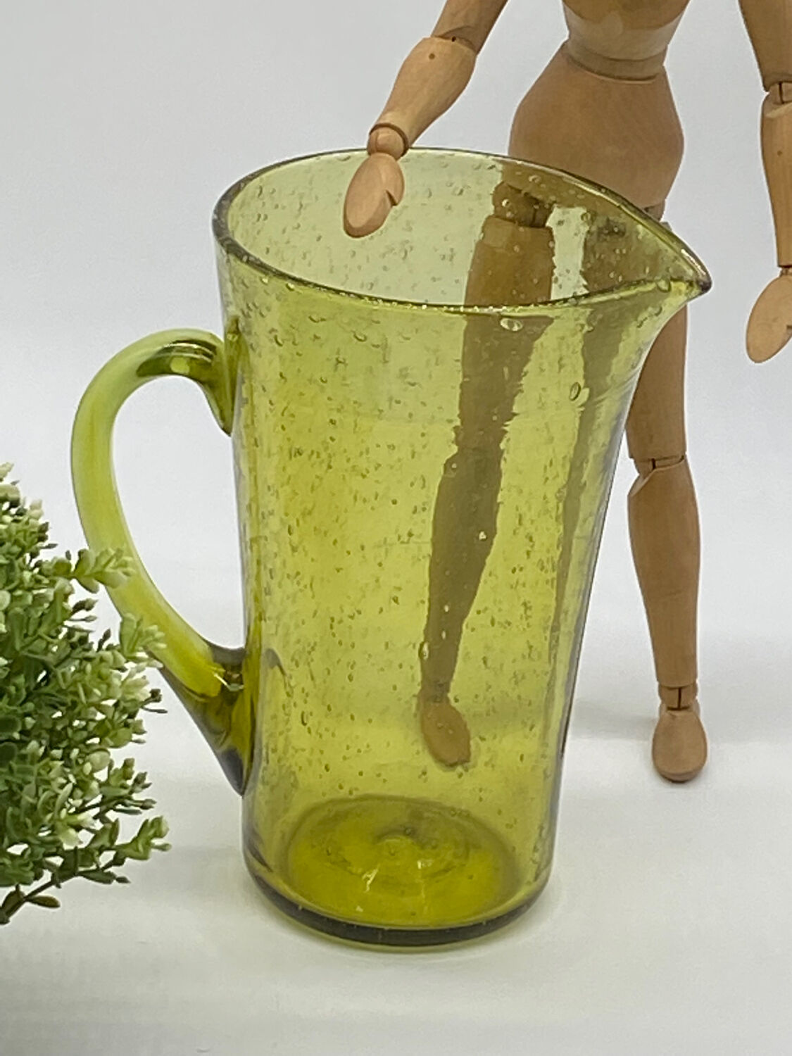 Biot bubbled glass pitcher