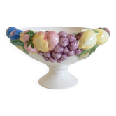 Hand-Painted Majolica Fruitbowl Centerpiece, Portugal, 1970s