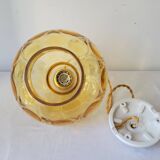 Amber faceted glass pendant light