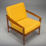 Chaise longue danoise du milieu du siècle en teck attribuée à Ib Kofod-Larsen, années 1960