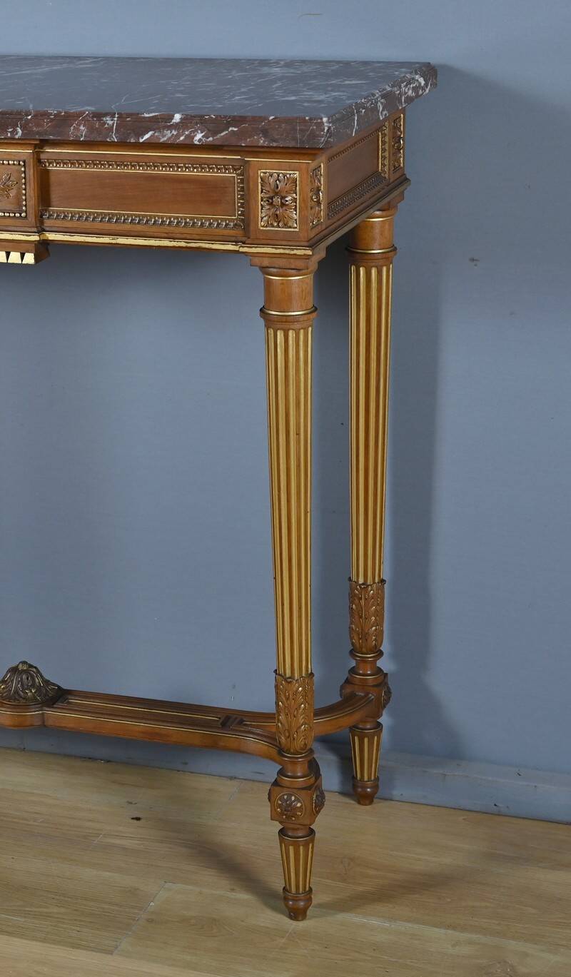 Console en acajou, style Louis XVI – 2ème moitié XIXe