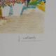 Paul Collomb: Flower Market, original signed lithograph.