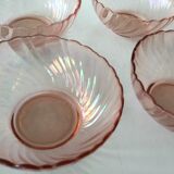 Set of 6 pink glass cups