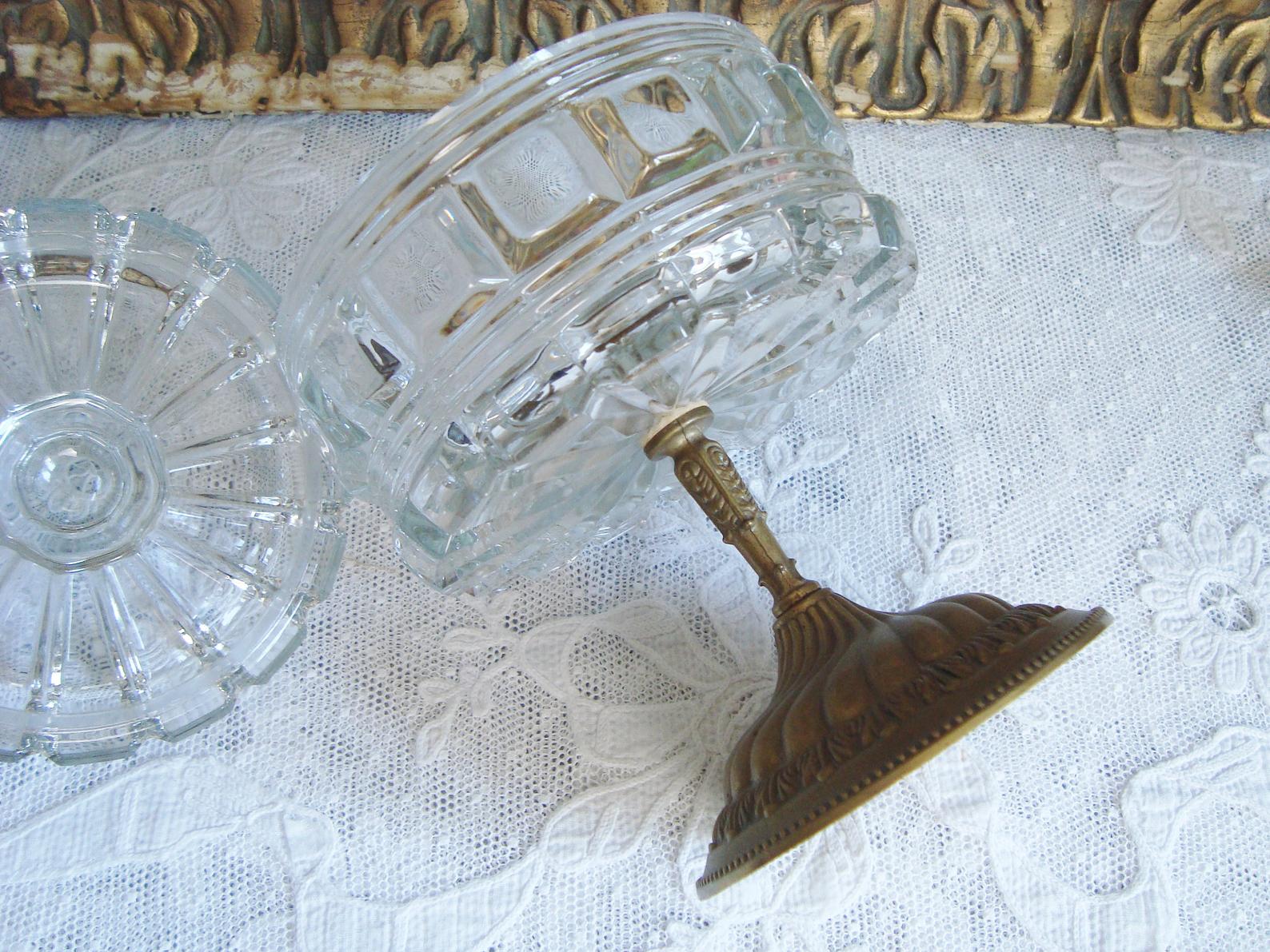 Glass and brass candy on foot