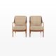 Fauteuils Fd144 en Chêne et Teck par Peter Hvidt & Orla Mølgaard-Nielsen pour France & Daverkosen