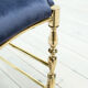 Italian Chiavari brass & blue velvet chair, 1950s