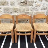 Straw seated wooden chairs