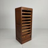 Dutch oak tambour archive cabinet, 1920s–1930s