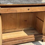 Grand buffet, meuble de toilette ancienne à dessus de marbre XIXe