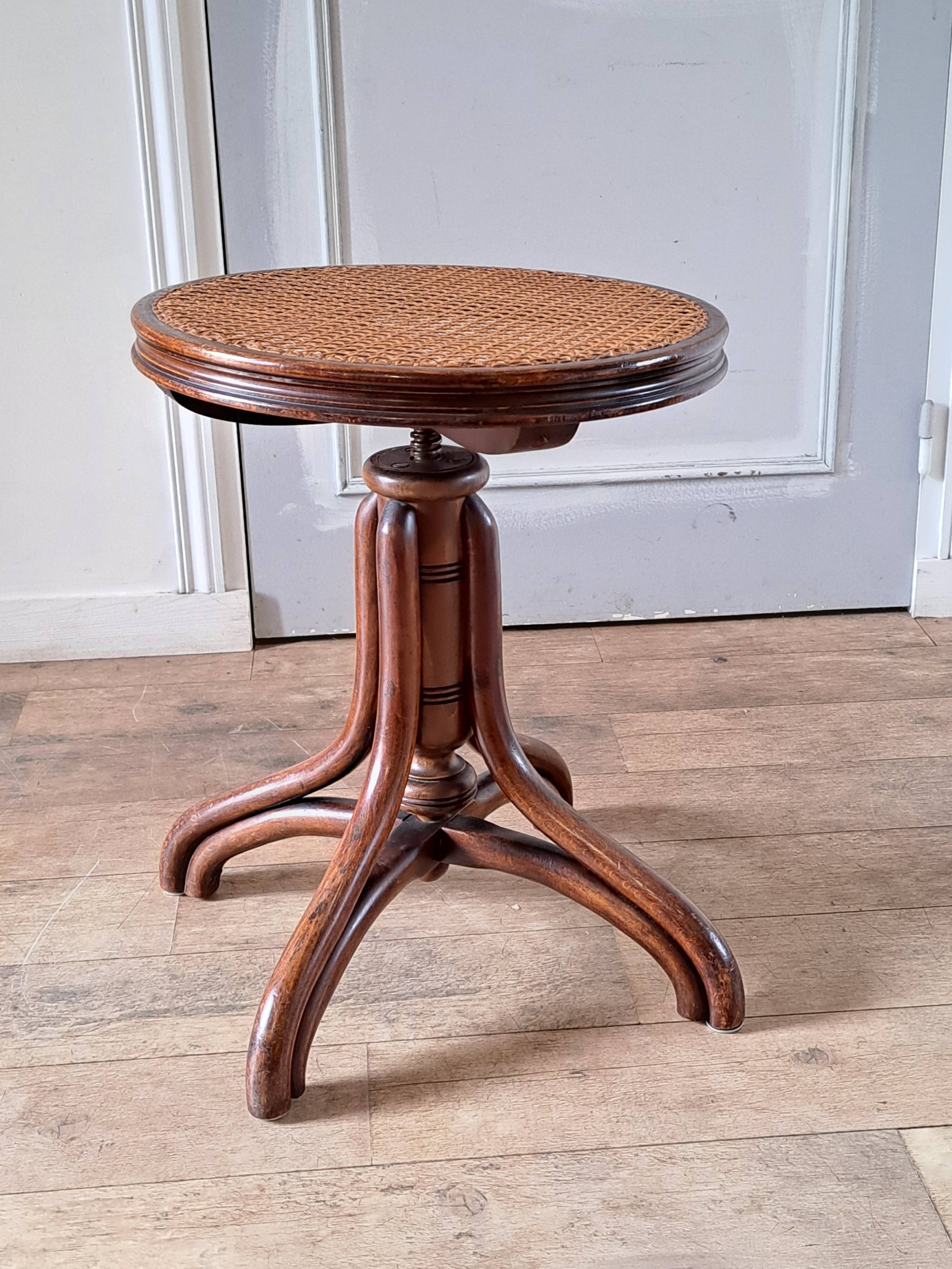 Cane piano stool
