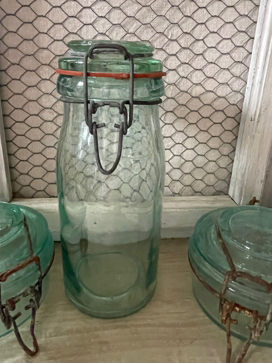 Lot de Bocaux anciens en verre