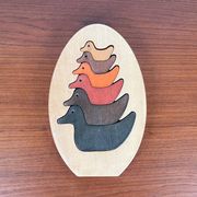 Puzzle en bois vintage avec figurines de canards
