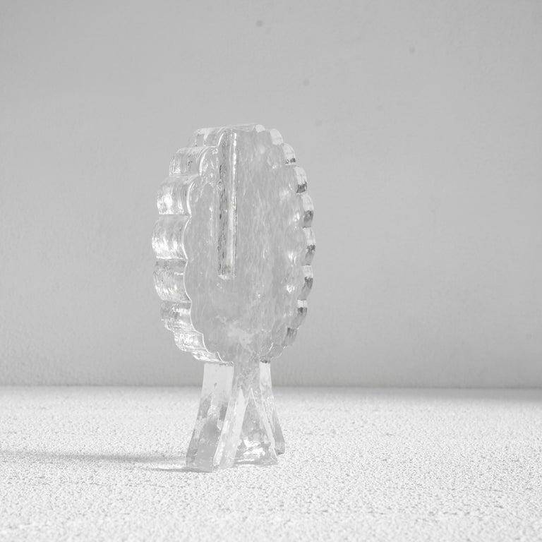 Tree-shaped soliflore vase in solid glass mid-century