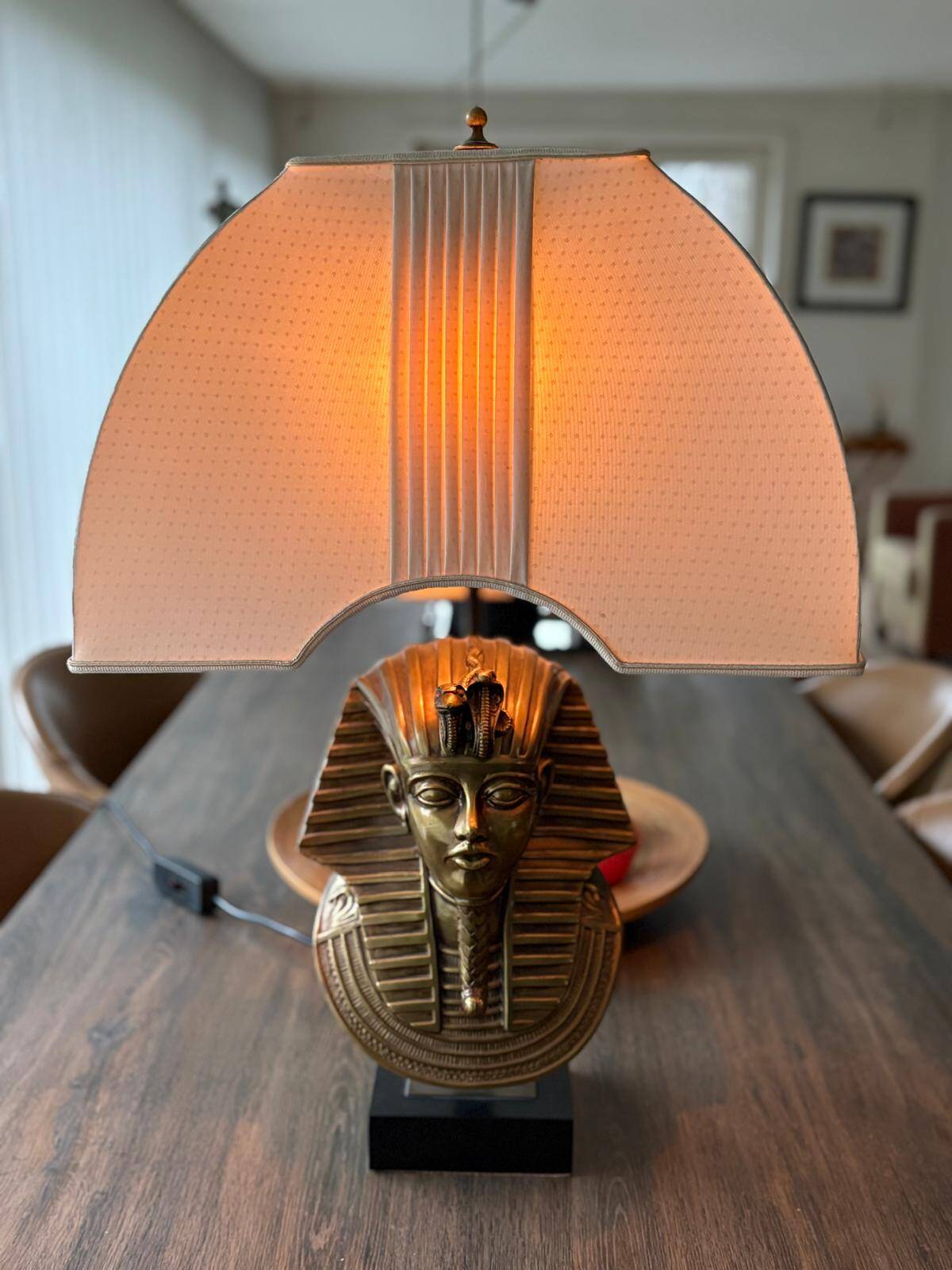 Pharaoh lamp 7 brass marble at Maison Jansen & Deknudt lighting