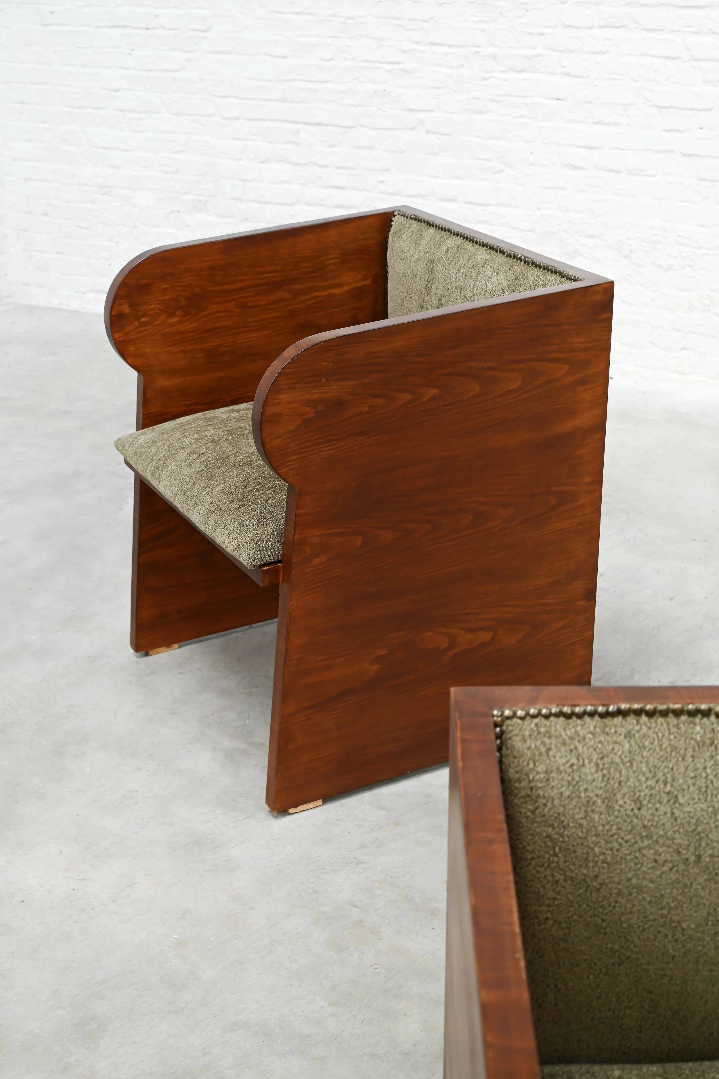 Pair of Swedish modern armchairs, Sweden, 1940s